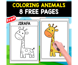 COLORING ANIMALS | 8 FREE PAGES FOR KIDS