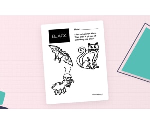 Coloring Black Pictures Worksheet