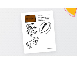 Coloring Brown Pictures Worksheet
