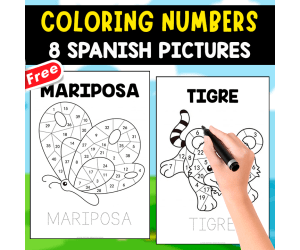 COLORING SEQUENCE OF NUMBERS | 8 SPANIS PICTURES