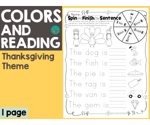 Colors and Reading - Spin and Finish the Sentence