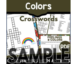 Colors Crossword: 1 Page Sample (PDF)