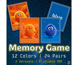 Colors Memory Game • 24 Pairs of Matching Cards