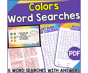 Colors Word Searches (PDF)