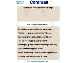 Commas Activity