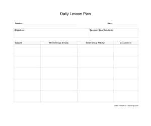 Common Core Daily Lesson Plan Template