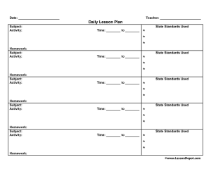 Common Core Standards Lesson Plan Template