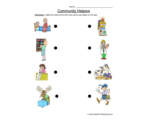 Community Helper Matching Worksheet