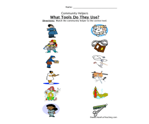Community Helper Tools Matching Worksheet