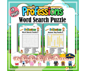 Career Word Search Puzzle Kindergarten | Community Helpers | Labor Day