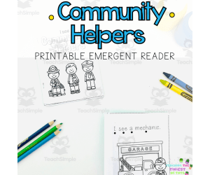 Community Helpers Emergent Readers Sight Word Mini Book |Reading Activities