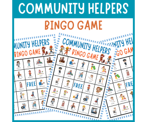 Community helpers occupation bingo game social studies career activity