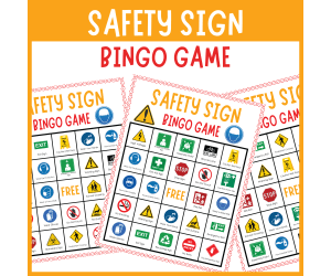 Community safety signs Symbols bingo game life skills vocabulary