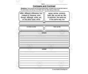 Compare and Contrast Texts Worksheet