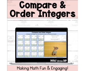 Compare and Order Integers Self-Checking Digital Activity