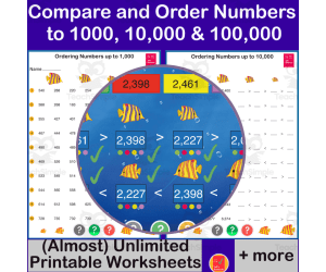 Compare & Order Multi-Digit Numbers up to 1000 or 10,000 or 100,000
