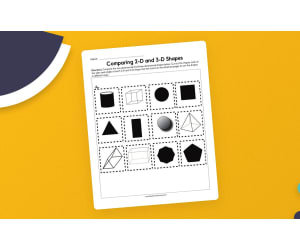 Comparing 2D and 3D Shapes Worksheet