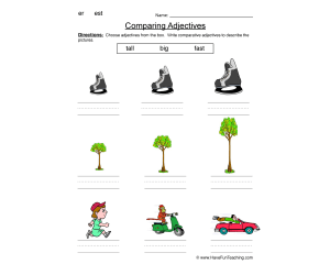 Comparing Adjectives Ordering Worksheet