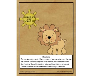 Comparing and Ordering Numbers 1-10 Activity