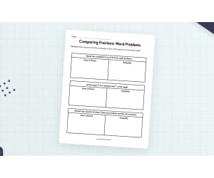 Comparing Fractions Word Problems Worksheet