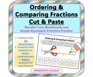 Comparing Fractions Worksheet: Number Line & Fraction Word Problems