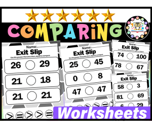 Comparing Numbers Worksheets & Cut and Paste Sorts