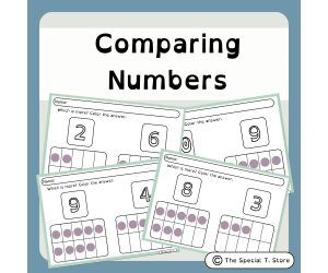 Comparing Numbers Worksheets for PRE-K, K-2, and Special Education