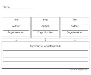 Comparing Three Texts Graphic Organizer Worksheet