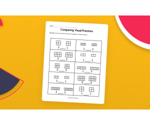 Comparing Visual Fractions Worksheet