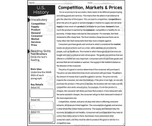 Competition, Markets + Prices Reading Packet