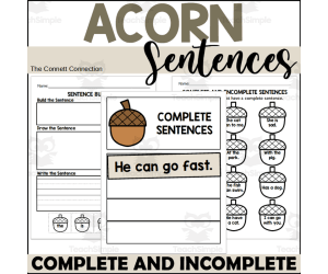 Complete and Incomplete Sentences: Acorn