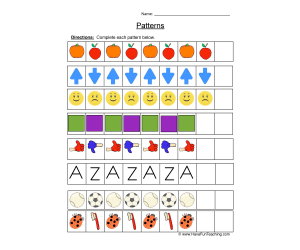 Complete the Patterns Worksheet