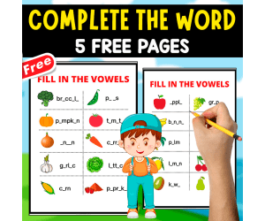 COMPLETE THE WORD | 5 FREE PAGES | VOCABULARY