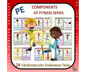 Components of Fitness Series: Cardiovascular Endurance Task Cards