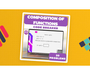 Composition of Functions Digital Code Breaker Activity & Worksheet