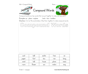 Compound Words Cutting Worksheet