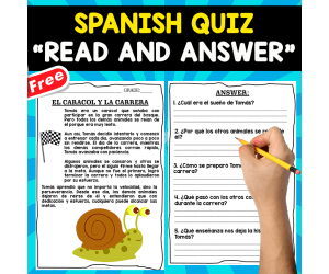 Comprehension Test in Spanish | El caracol y la gran carrera