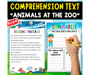COMPREHENSION TEXT+ANCHOR CHART | ANIMALS AT THE ZOO