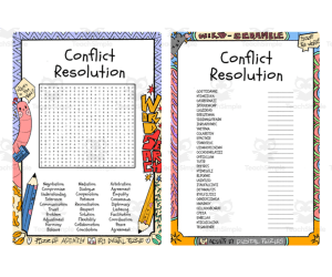 Conflict Resolution word search and word scramble