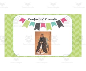 Confucius’ Proverbs   Activity