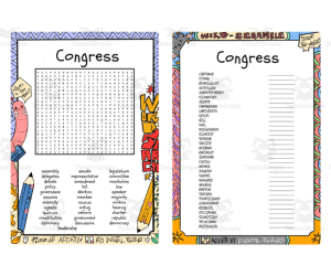 Congress word search & scramble
