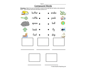 Connect and Draw Compound Words Worksheet
