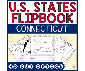 Connecticut State Flipbook (Capital, Bird, Flower, Flag, Animal)
