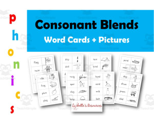 Consonant Blends Words and Pictures Cards