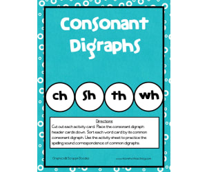 Consonant Digraphs CH SH TH WH Activity