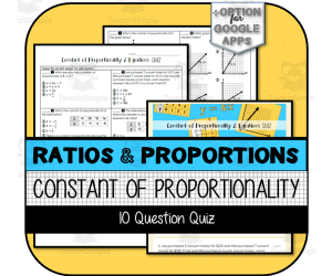 Constant of Proportionality and Equations QUIZ