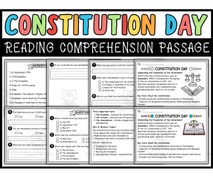 Constitution Day Reading Comprehension Passage & Questions