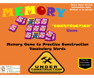 Construction Interactive Memory Game to Practice Vocabulary