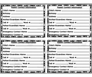 Contact Information Card