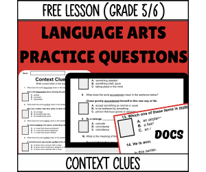 Context Clues Sample Lesson - Vocabulary Grade 5-6 (Docs)